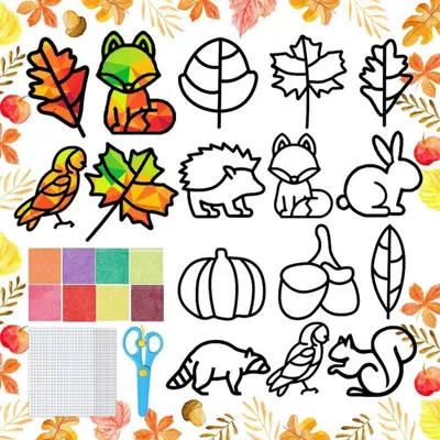 Image de MEISHANG Automne Kit de bricolage Enfants 12 modèles Feuilles Décoration DIY Cadeau