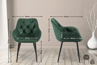 Produktbild von Stuhl Tanna Samt grün