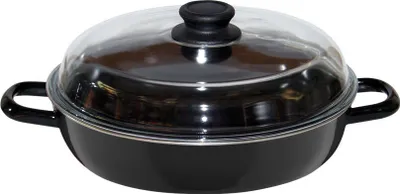 Produktbild von Riess Classic Schmorpfanne Ø28cm mit Glasdeckel Emaille Schwarz