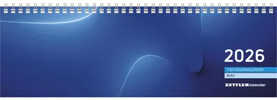 Produktbild von Tischquerkalender blau 2026 - 32x10,5 cm  1 Wo. auf 2 Seit.