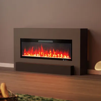 Produktbild von Glow Fire Elektrokamin 'Hestia 106 Grau' | LED Standkamin in weiß mit Heizung (1500 W) | HxBxT: 75x149x35 cm