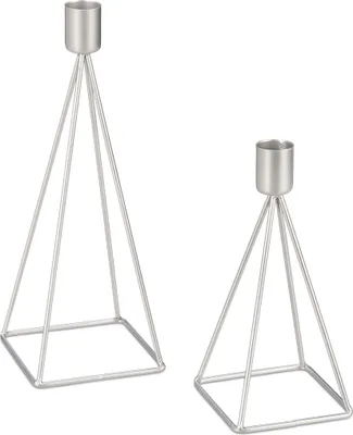 Produktbild von relaxdays Moderner Kerzenständer im 2er Set