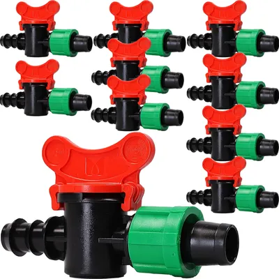 Produktbild von Absperrhahn Kugelhahn Steckverbinder 16mm für Tropfschlauch Bewässerung 10 stk
