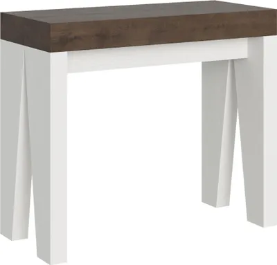 Zdjęcie produktu dla ITAMOBY - Konsola rozkładana 90x40/196 cm Naxy Mix Small Blat Orzech - Struktura Frassino biała