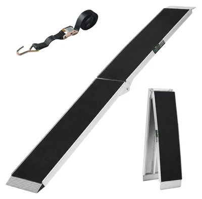 Produktbild von TRUTZHOLM 1 x Auffahrrampe klappbar 228 cm 340 kg Traglast Alu Anti Rutsch E-Bike Fahrradrampe