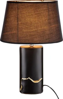Produktbild von Gilde Tischleuchte, "Creolo", Keramik, schwarz, VE 2, L. 19 cm, B. 30 cm, H. 46 cm 28771 4063387287712
