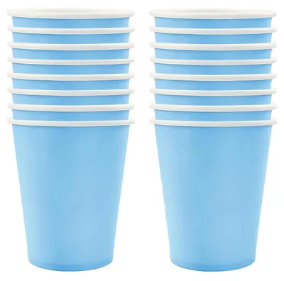 Produktbild von Partybecher Papier Hellblau 250ml 16 Stück für Hochzeit & Feiern