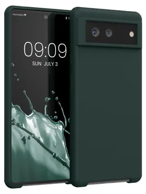 Produktbild von kwmobile Handyhülle für Google Pixel 6 Hülle - Case Silikon - Kabelloses Laden - Schutzhülle Cover in Moosgrün
