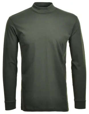 Ragman Stehkragen-Shirt langarm in grün