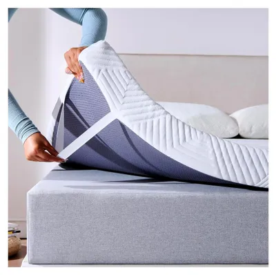 Produktbild von Matratzentopper 140x200cm, 7,5cm Höhe, Gel Topper mit Komfortschaum und Memory Foam Effekt, waschbarer Bezug, geeignet für Boxspringbett, Wohnwagen und Schlafsofa