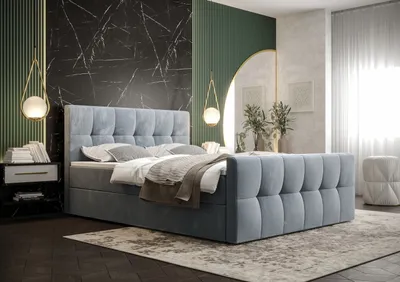 Obrázek produktu pro Elegantní manželská postel ELIONE - 180x200, modrá