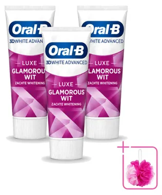 Zdjęcie produktu dla 3 sztuki pasty do zębów Oral-B 3D White Advanced Luxe Glamorous White, 75 ml - zestaw ekonomiczny