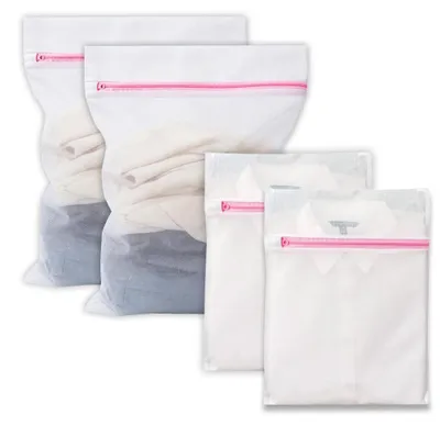 Mesh-Waschbeutel 4er-Set mit Reißverschluss, 23×30/30×40 cm
