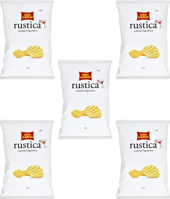 Produktbild von 5x SAN CARLO RUSTICA Italian Salted Crisps Chips Snack 50g