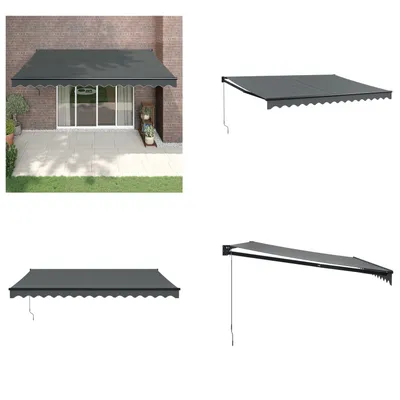 Immagine prodotto di vidaXL Tenda da sole retrattile antracite 4,5x3 m in tessuto e alluminio - Tenda da sole retrattile - Tenda da sole - Tende da sole a bracci pieghevoli