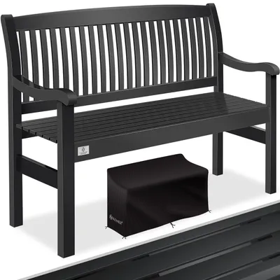 Immagine prodotto di Panchina da giardino KESSER® in legno, resistente alle intemperie | Per 3-4 persone | Panchina da parco in legno massello | Panchina con portata massima di 320 kg | Panchina da balcone, terrazza e giardino, copertura inclusa