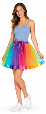 Produktbild von Regenbogen Rainbow Petticoat Rock für Damen - 414009 | Bunt