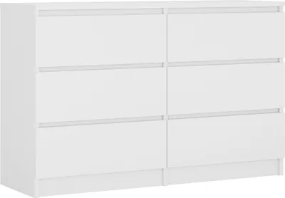 Obrázek produktu pro Komoda 6 zásuvek, matná bílá, 120 x 78 x 39 cm