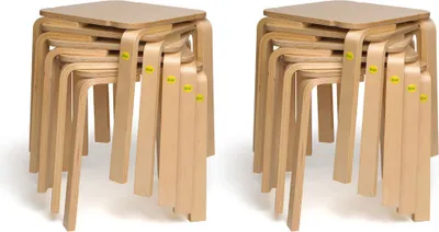 Immagine prodotto di Sgabello Erzi in legno sagomato, confezione da 10 pezzi