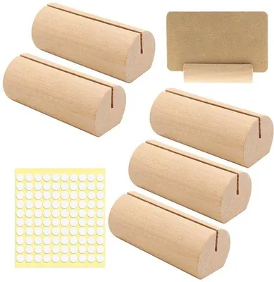 Produktbild von Set aus 5 Holz-Kartenhaltern, doppelseitig klebend, Kartenstandard, Ansichtskartenhalter, Fotohalter für Hochzeiten, Restaurants, Banketten und Feiern, Menü-Kartenhalter