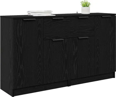 Obrázok produktu pre vidaXL Príborníky 2 ks čierny dubový vzhľad 60 x 30 x 70 cm