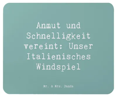 Produktbild von Mr. & Mrs. Panda Mousepad Spruch Italienisches Windspiel - Meeresbrise - Geschenk, intelligente Hunde, mauspad laptop, Hunderasse, liebenswert, Hund mit Charakter, pc