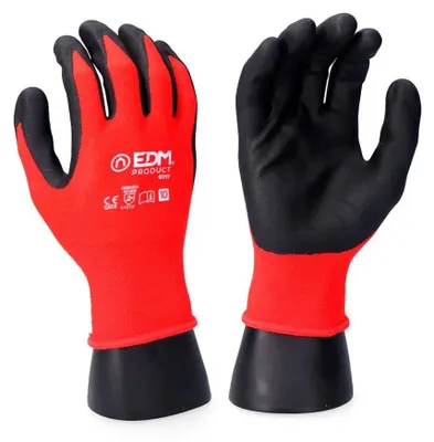 Immagine prodotto di Guanti da lavoro Edm in lattice poliestere Rosso 10 Rosso 10