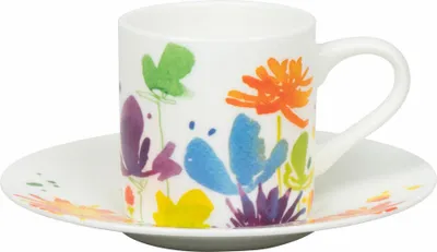 Image de Könitz Tasse à expresso Victoria Lowe - Full Bloom avec soucoupe, Mug, Bone China, Coloré, 95 ml, 11 5 304 2369