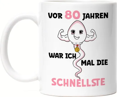 Produktbild von Vor 80 Jahren War Ich Mal Die Schnellste Tasse Weiß 80. Geburtstag Feier Party Geburtstagstorte Birthday Dances