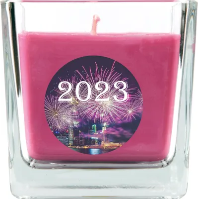 Obrázok produktu pre HS Candle "Novoročná" vonná sviečka v nádobke na cukríky - na výber z mnohých motívov, vonná sviečka ako ideálna novoročná dekorácia