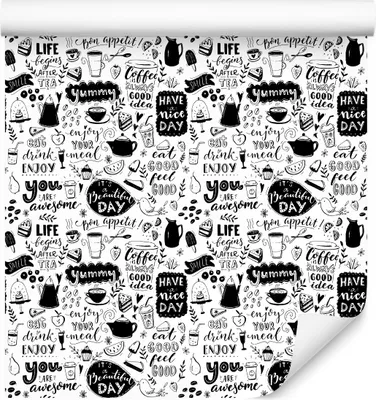 Immagine prodotto di 10m VLIES WALLPAPER rotolo sala da pranzo frutta dolci caffè tazze uccelli XXL