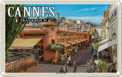 Produktbild von vianmo Blechschild 20x30 cm Cannes Frankreich Marché Forville Abenteuer Reisen Urlaub