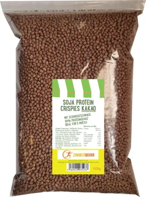 Produktbild von Soja Protein Crispies KAKAO 58% Protein 1000g - von Zimmermann Sportnahrung