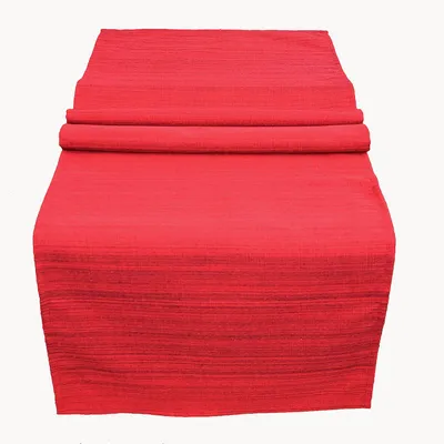 Image de Nappe d'extérieur texturée, résistante aux intempéries, rouge, dimensions : 40 x 140 cm