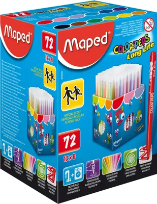 Produktbild von Maped Fasermaler COLOR'PEPS Long Life 72er Display