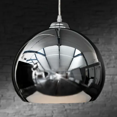 Produktbild von cagü: Design Hängelampe GLOBUS Chrom 30cm Ø Retro Lounge