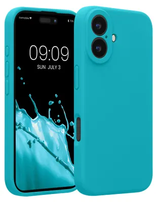 Produktbild von kwmobile Silikon Case für Apple iPhone 16 Hülle - Soft gummierte Handyhülle, Schutzhülle Cover in Cool Glacier