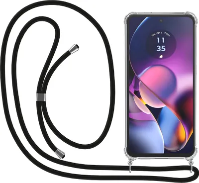 Obrázek produktu pro Smartphonica Pouzdro na telefon vhodné pro Motorola Moto G54 / G54 Power / G64 s kabelem a nárazníkem - pouzdro s kabelem na telefon - TPU zadní kryt Pouzdro odolné proti nárazu se šňůrkou na krk - průhledné