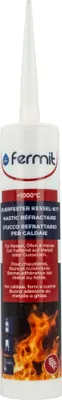 Produktbild von Fermit Ofenkitt, feuerfester Kesselkitt bis 1000°C - FROSCHMARKE - 310 ml Kartusche