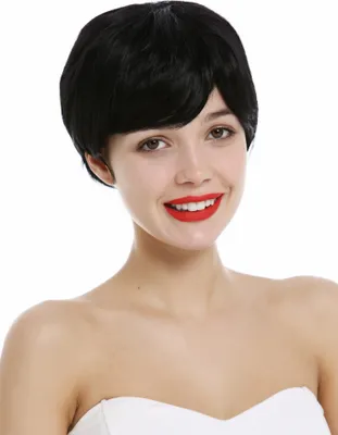 Produktbild von WIG ME UP Perücke kurz Pixie Bob wellig Schwarz YZF-41020-1B