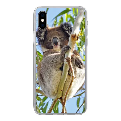 Produktbild von MuchoWow® Handyhülle Schutzhülle Hülle für iPhone Xs Koala - Luft - Zweige - Jungen - Mädchen Silikon Softcase Handy Hülle - Handytasche