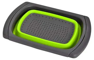 Zdjęcie produktu dla RealG RC-K-2567 Silikonový skládací cedník na dřez 61 cm, šedo-zelený