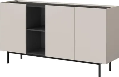 Kommode mit Klapptüren Kaschmir / Schwarz 165 cm breite zum Wohnzimmer

