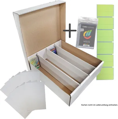 Produktbild von Riesen Deck-Box - Aufbewahrung (weiß) für 4000 Karten + 10 Kartentrenner (kompatibel mit Magic / Pokemon / YuGiOh Karten) + collect-it Hüllen #1