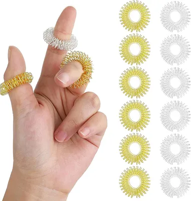 Produktbild von Akupressur Ring Set, 40 Stück Massageringe für Finger Akupressurring, Massage Ring für Stress Reduzierstück und Förderung der Durchblutung, Fingermassage oder Zehenmassage