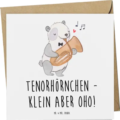 Produktbild von Mr. & Mrs. Panda Glückwunschkarte Tenorhörnchen Magie - Weiß - Geschenk, Blechblasinstrument, Brassband, Musiker, Grußkarte, Tenorhorn, Lernen, Instrument, Musizieren