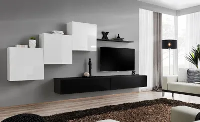 Produktbild von Wohnzimmerwand RIONATA 10 - weiß / schwarz