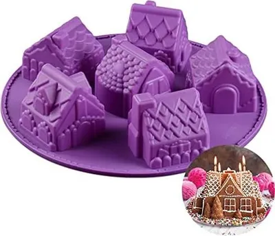 Produktbild von 1 Stück Weihnachten Silikon Backformen Ø 26 cm, FantasyDay Antihaftbeschichtet Silikon Kuchenform Muffinbackformen Brotbackform Backform Kasten für Muffins Kuchen Pudding - Hochwertige Silikonbackform