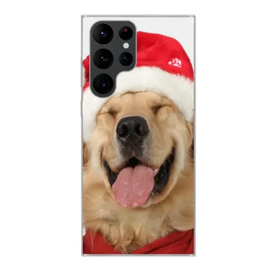 Produktbild von MuchoWow® Handyhülle Schutzhülle Hülle für Samsung Galaxy S22 Ultra Hund - Lustig - Lachen - Kinder - Jungen - Mädchen Silikon Softcase Handy Hülle - Abbildung