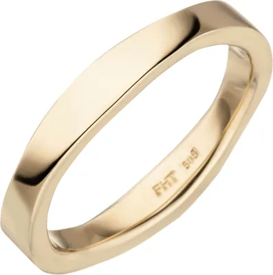 Produktbild von Ring aus 585 Gold Gelbgold gewellt glänzend schlicht Goldring Fingerring Damen Innenumfang 54mm  Ø17.2mm